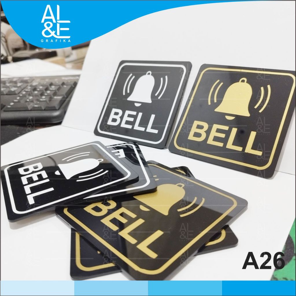 

A26 - Acrylic Sign, Stiker Akrilik Bell, Tahan Air, Tidak Pudar, Premium, dan Bisa Custom
