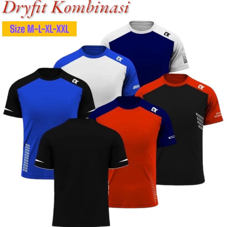 KODE L24J Kaos Training Dryfit Kombinasi Dewasa Pria Wanita CK Sport Jersey Olahraga Gym Fitness Run