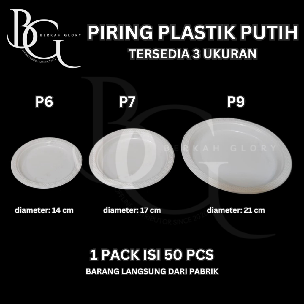 Piring Plastik / Piring Plastik Putih Susu / Piring P6 / Piring P7 / Piring P9