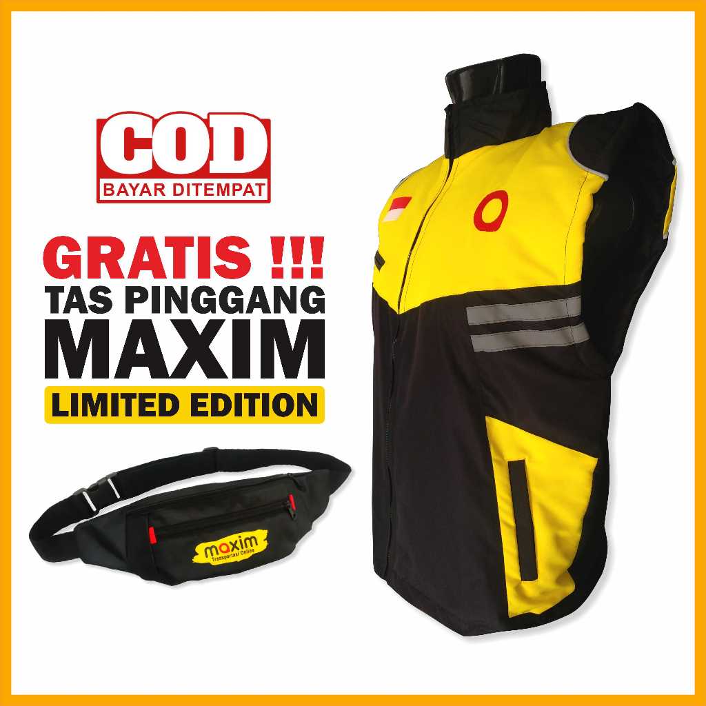 Rompi Maxim Driver Terbaru Anti Air Gratis Tas Pinggang
