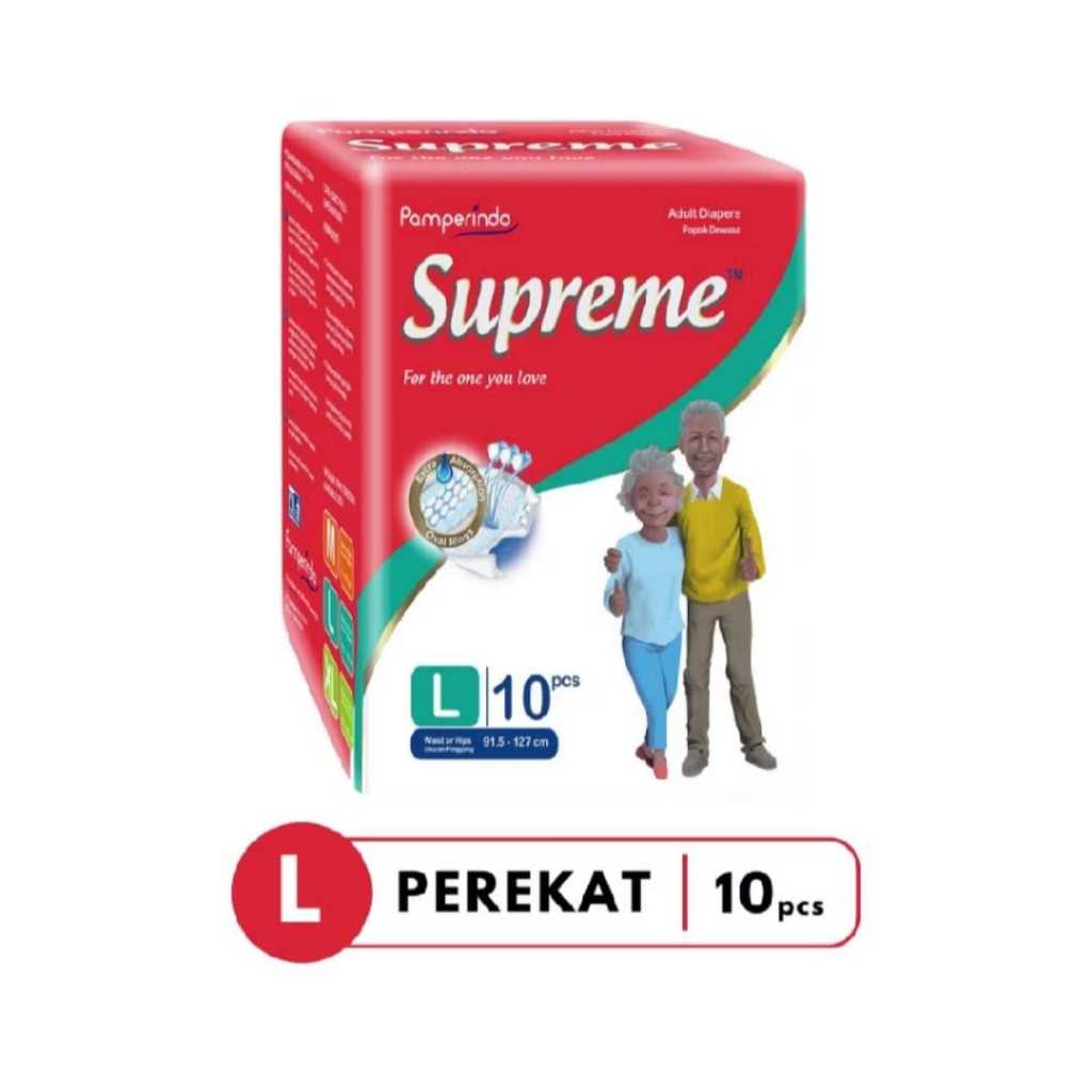 Supreme Diapers Ukuran L | Popok Dewasa untuk lansia ukuran L isi 10 pcs