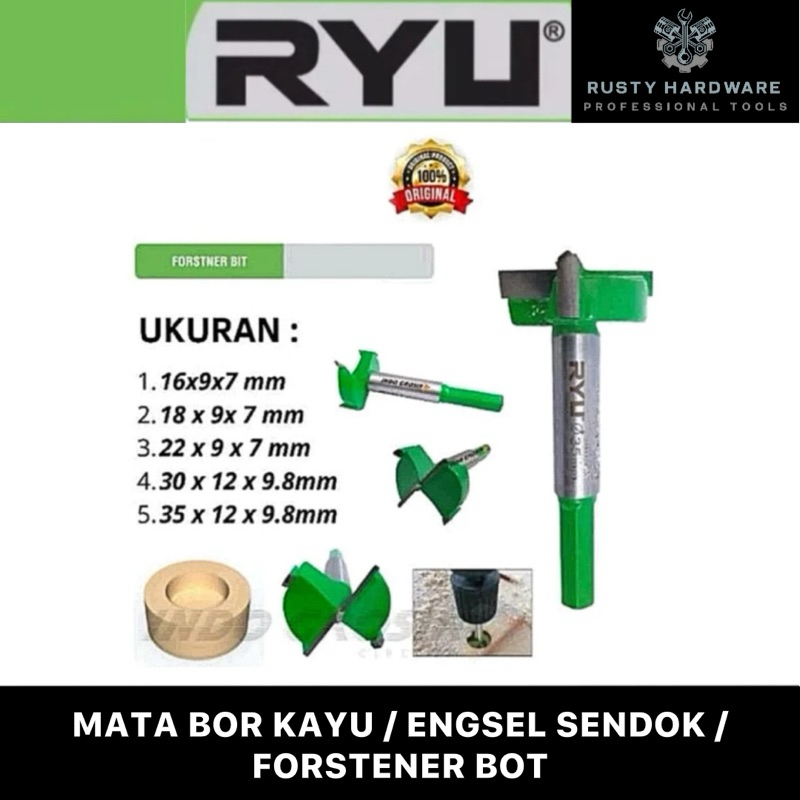 RYU BY TEKIRO – MATA BOR KAYU / MATA BOR ENGSEL SENDOK / FORSTNER BIT (100% ORIGINAL)