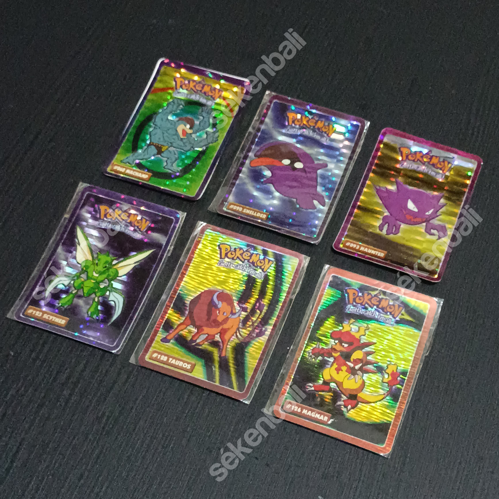Kartu Pokemon Cup Cup Pop Gen 1 Hologram Rare - Stiker Pokemon Jadul - Kartu Pokemon Hologram Langka