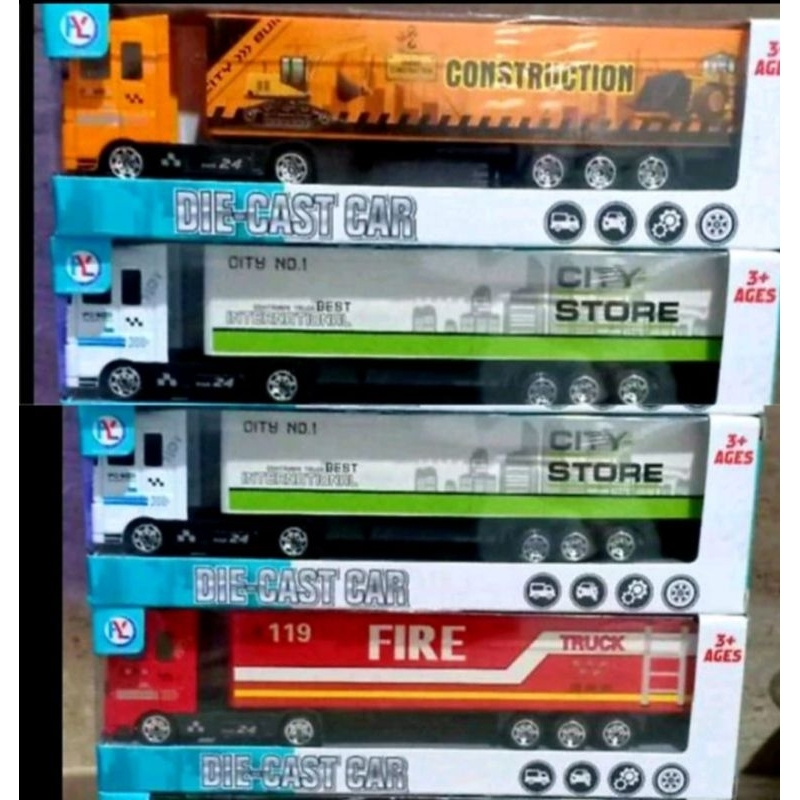 Mainan Diecast Truck Kontainer Pull Back / Diecast Truk Kontainer Mainan Truk Kontainer murah Mainan