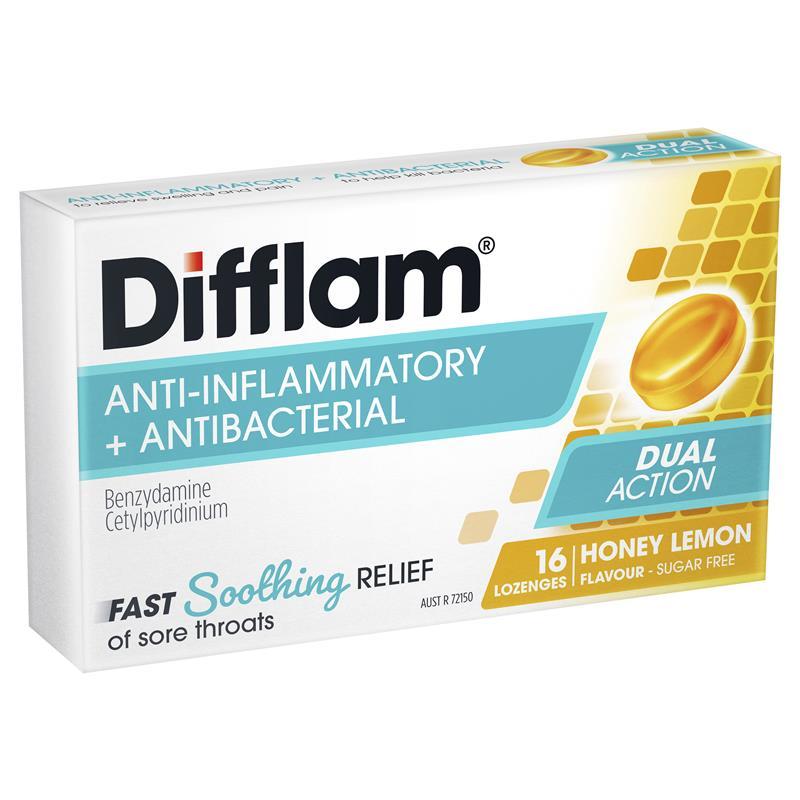 

Difflam Sore Throat Sugar Free Honey And Lemon 16 Lozenges Australia