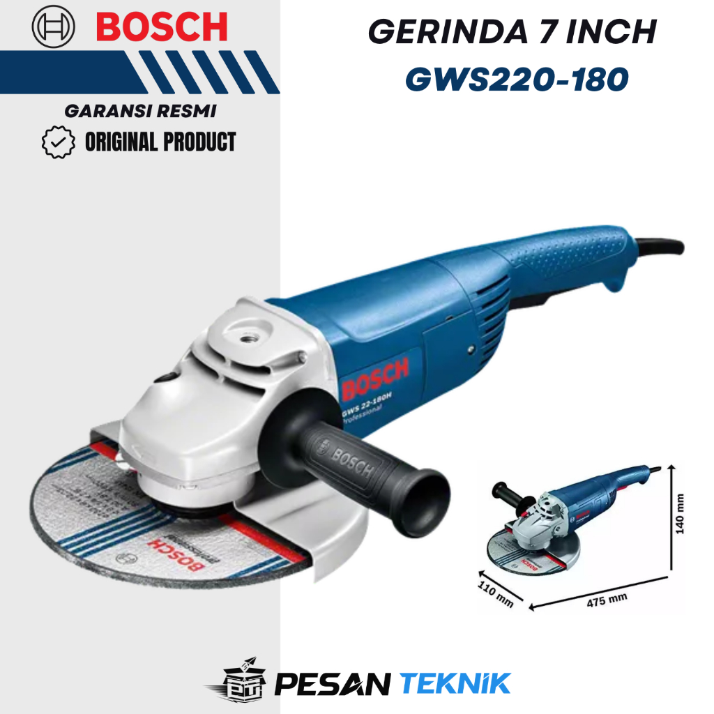 Mesin Gerinda 7 inch Mesin Potong Angle Grinder BOSCH GWS220-180