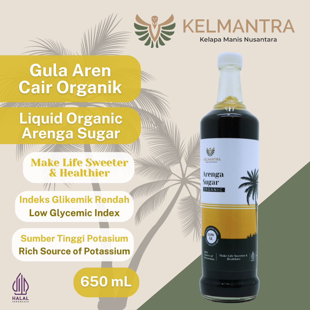 

Liquid Organic Arenga Sugar | Gula Aren Organik Cair Kelmantra - 650 mL