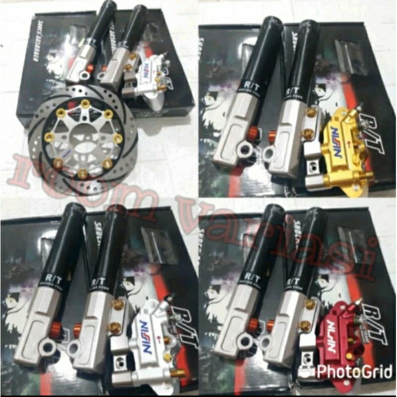 BOTTOM SHOCK RT STAGE PLUS DISC 220MM KALIPER MONOBLOK NISSIN KIRI PNP BEAT VARIO SCOOPY SPACY