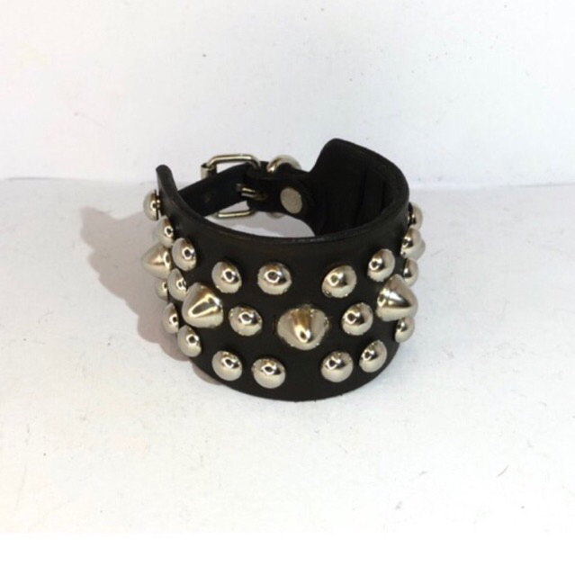 Gelang kulit punk rock premium