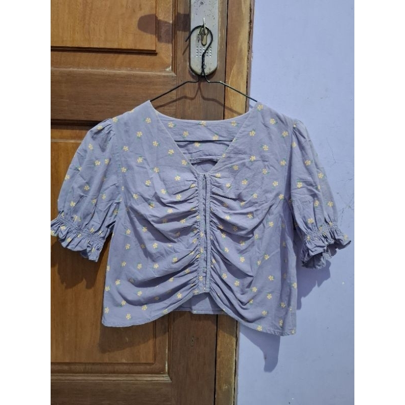 Blouse Bunga Lilac
