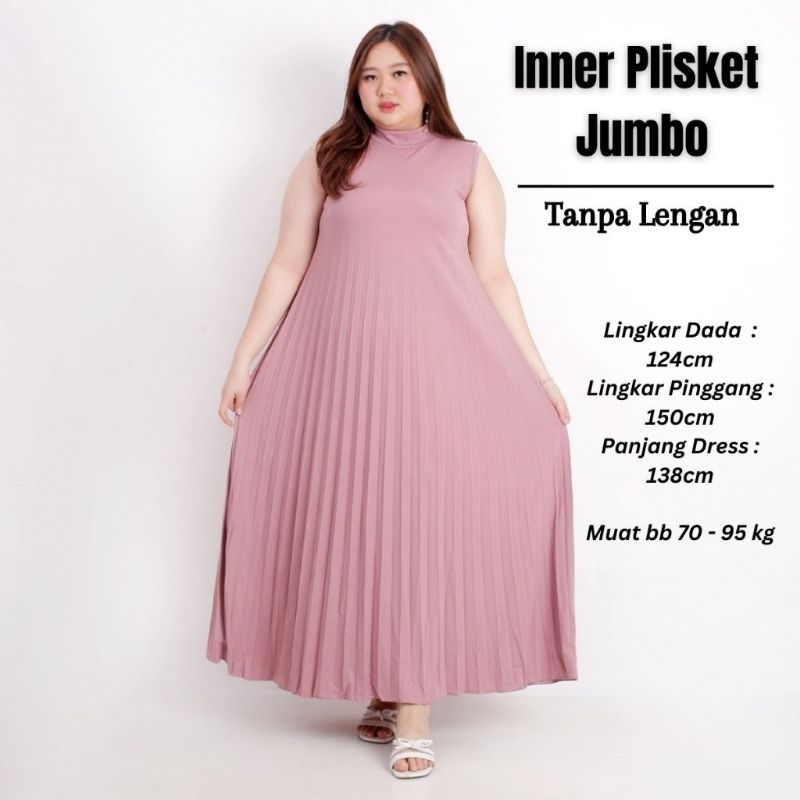 GAMIS PLISKET BIG SIZE JUMBO / INNER DRESS PLISKET MAXY YUKENSI