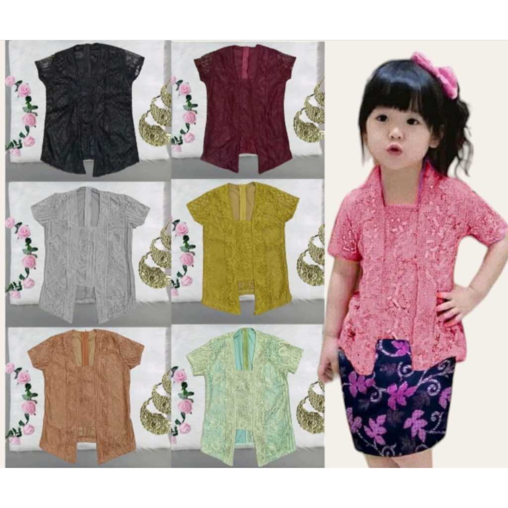 Atasan kebaya anak kutu baru//kebaya brukat anak//baju kebaya anak furing