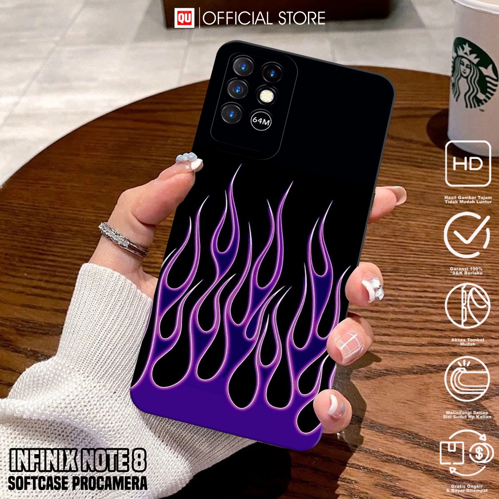 Case Infinix Note 8 - Casing Infinix Note 8 Terbaru Motif FIRE - Softcase Hp Infinix Note 8 - Siliko