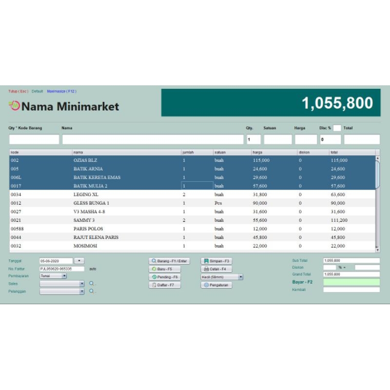 Software Kasir Penjualan 5 Tingkat