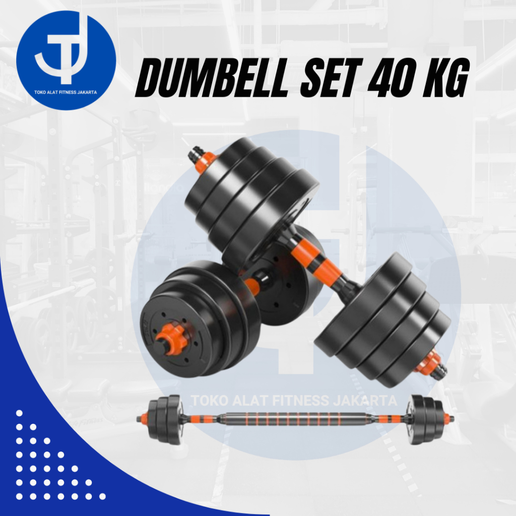 Barbel set 40 kg Dumbell set alat fitness barbel pvc ORIGINAL
