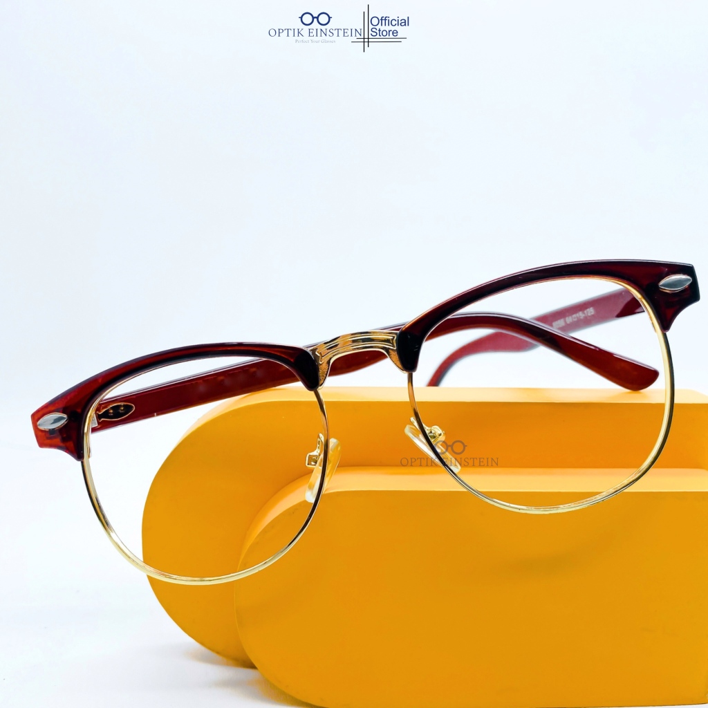 Einstein Optical #125 Kacamata Minus Pria Dan Wanita Model bulat elegan vintage req minus plus