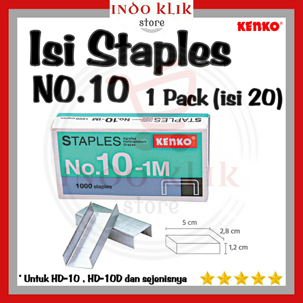 

Isi Staples Kenko No. 10 / Isi Stapler Hecter No 10 / Refill Stapler No10