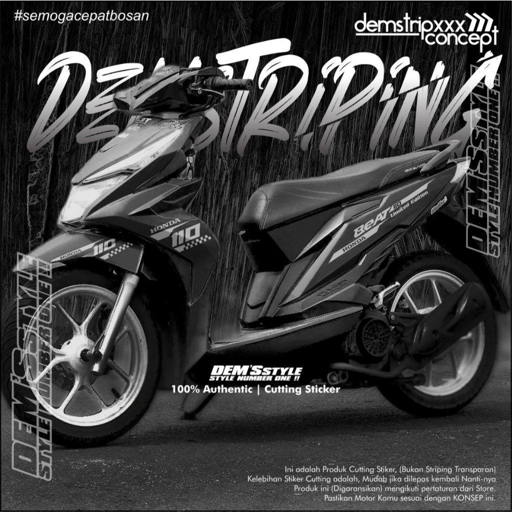 STICKER STRIPING CUTING BEAT Honda BEAT ESP 2015-2020 STRIPING VARIASI BEAT NEW STIKER VARIASI BEAT 