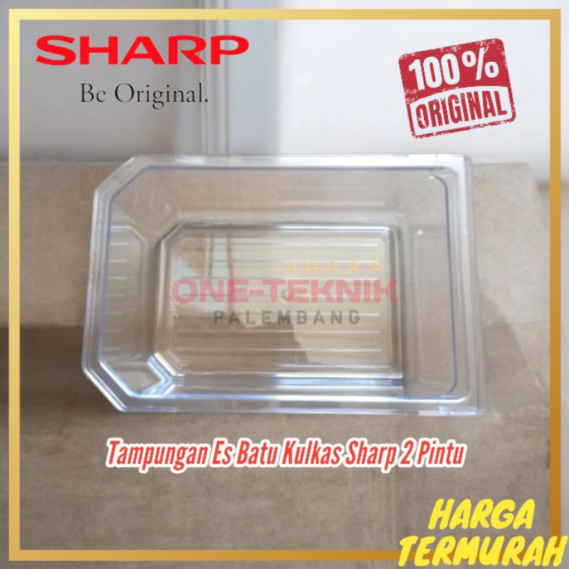 WADAH ES BATU KULKAS | TAMPUNGAN ES BATU KULKAS SHARP 2 PINTU ORIGINAL