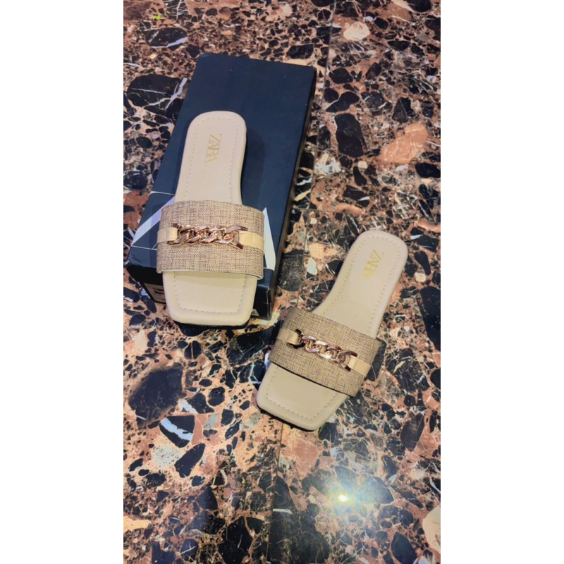 sandal teplek wanita zara belt