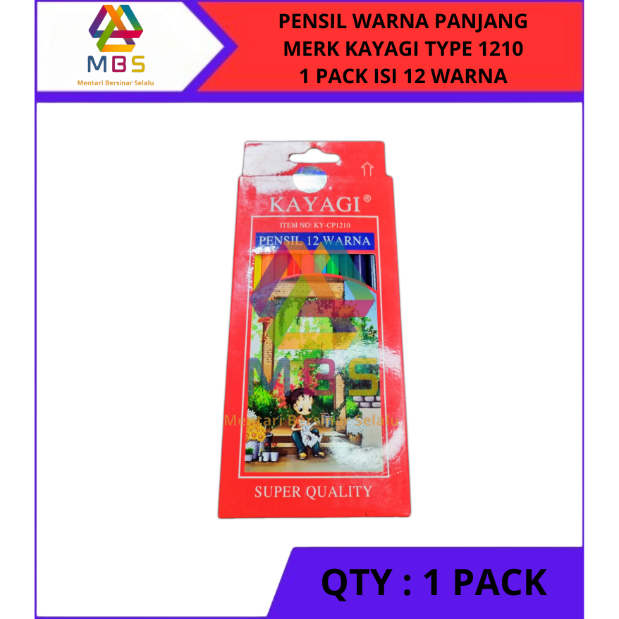 

PENSIL WARNA PANJANG MERK KAYAGI TYPE CP1210 1 PACK ISI 12 WARNA