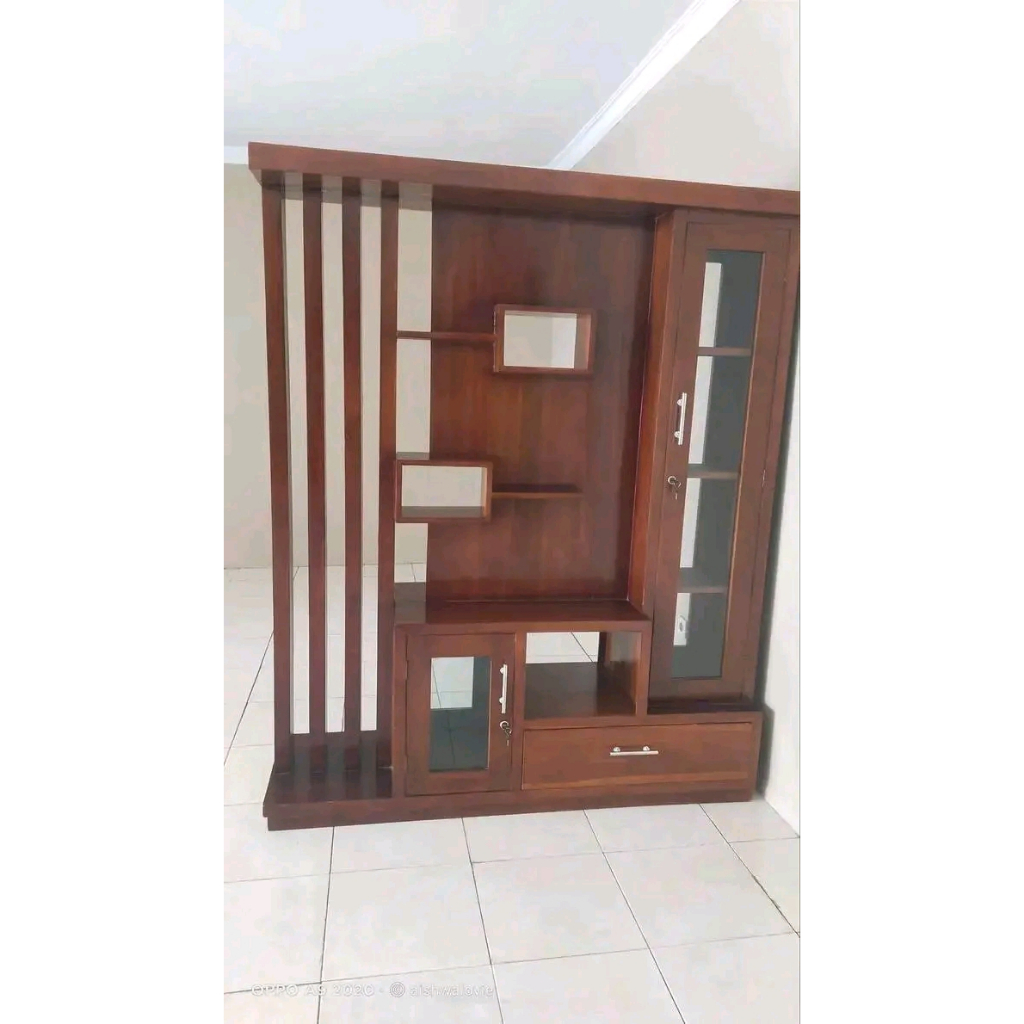 BUFET+PARTISI+MINIMALIS+KAYU+JATI+PARTISI+RUANGAN+KAYU+JATI