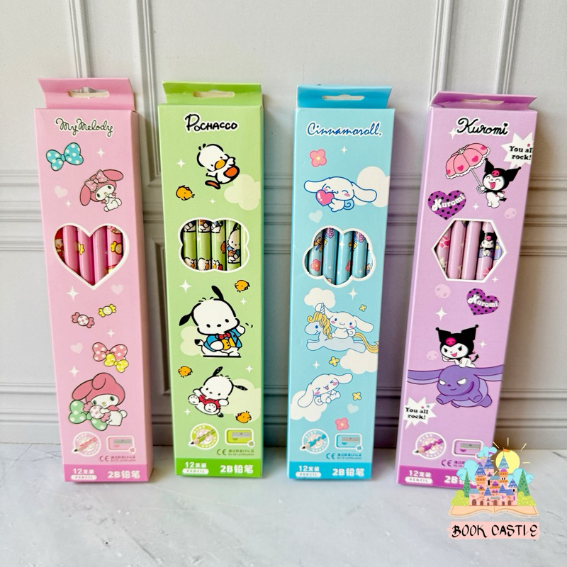 

Pensil 2B sanrio set isi 12 include serutan