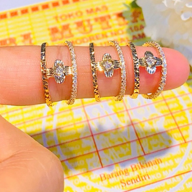 Cincin emas wanita Asli 16K(karat)/Cap 700