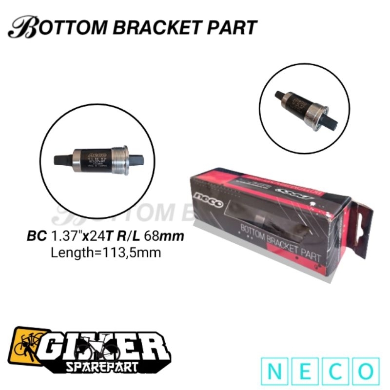 BOTOM BREAKET BB AXLE KOTAK BEARING SEPEDA 113,5mm