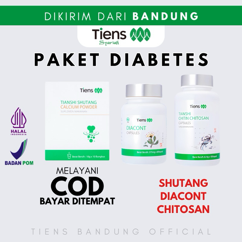 PAKET PRODUK TIENS UNTUK DIABETES MELITUS OBAT FITOFARMAKA TIENS SHUTANG CALCIUM POWDER DIACONT DIAB