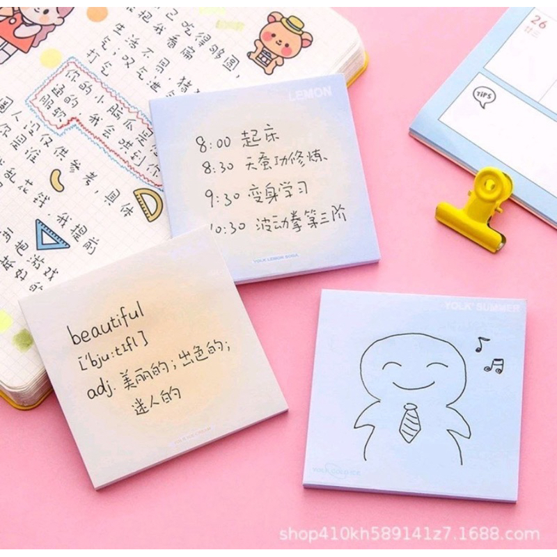 

[Ready] DStore Tempelan Kertas Catatan Memo Bookmark Notepad Alat Tulis Kantor Sekolah Sticky Notes Gradasi Lucu Polos 50 Lembar Memo Tempel Gradasi Warna-Warni 50Lembar