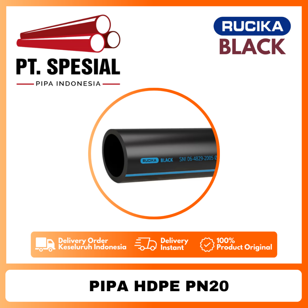Pipa HDPE PN20 Rucika Roll 100 Meter - Per Roll - 10