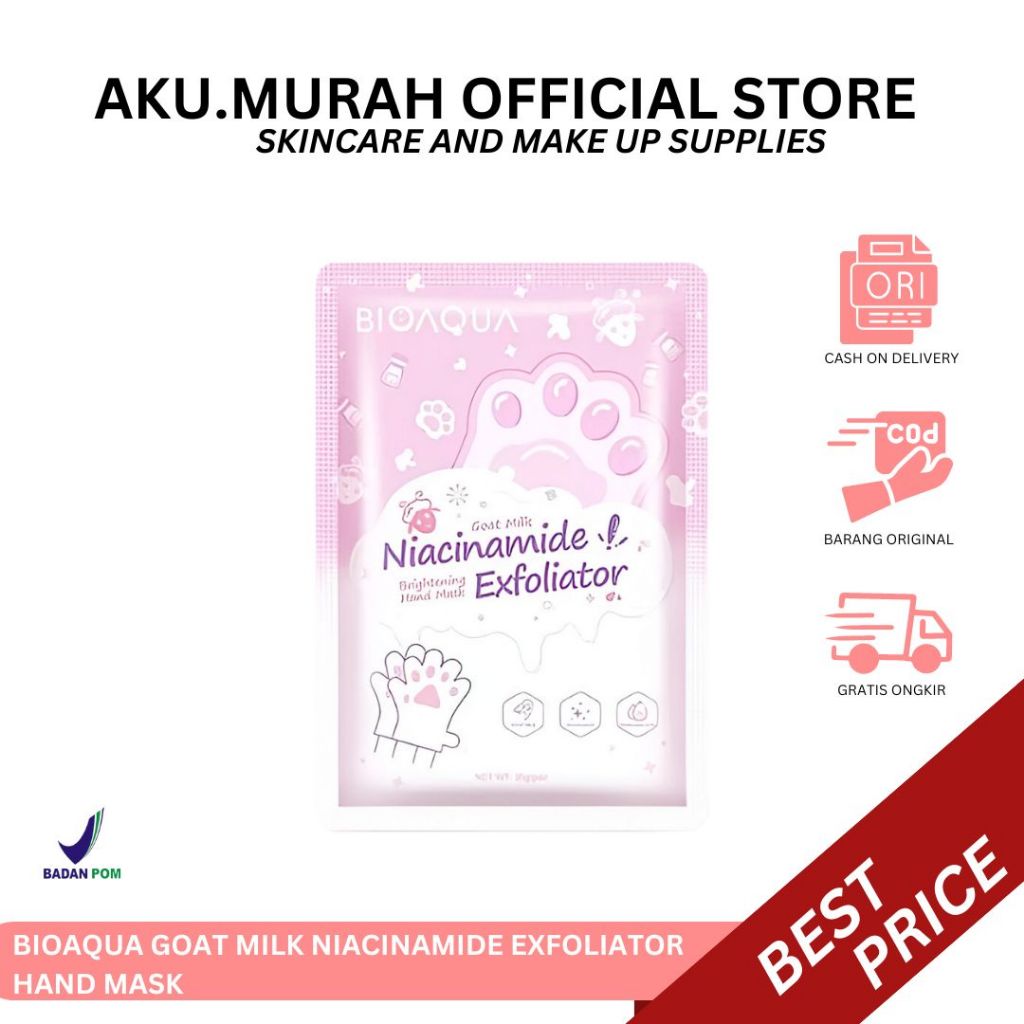 BIOAQUA GOAT MILK NIACINAMIDE EXFOLIATOR HAND MASK 35 GR