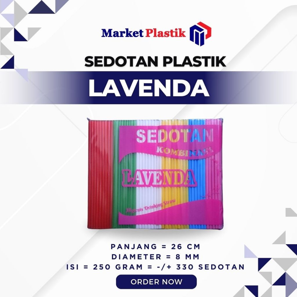 Sedotan Plastik/Sedotan Es/Sedotan Minuman/Sedotan Kiloan Lavenda