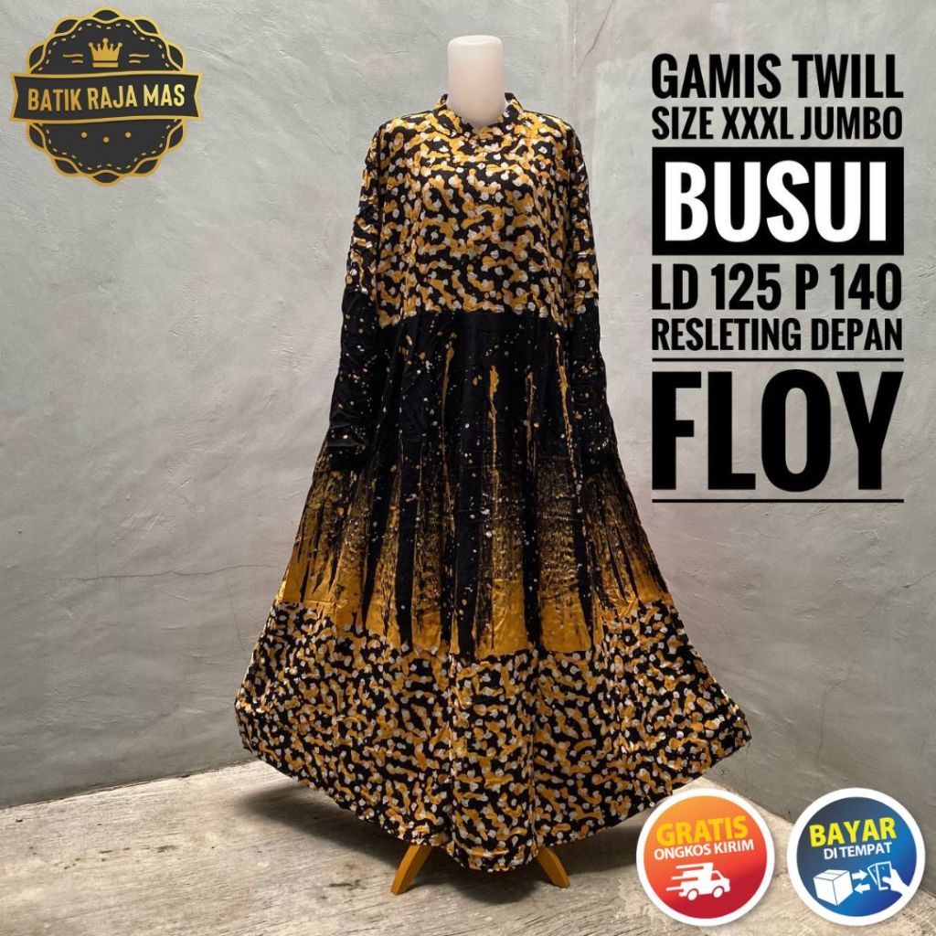 Gamis Wanita Dewasa Ibu Ibu Jumbo Syari Lebaran Kekinian Twill Ori Pekalongan Busui Friendly Resleti