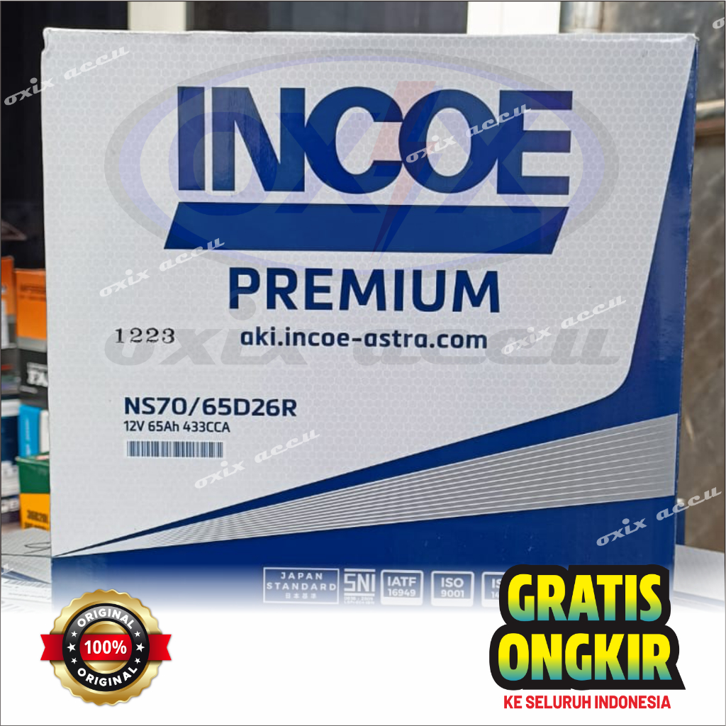 Incoe Premium NS70 / 65D26R 12V 65Ah Original - Aki Truck, L300