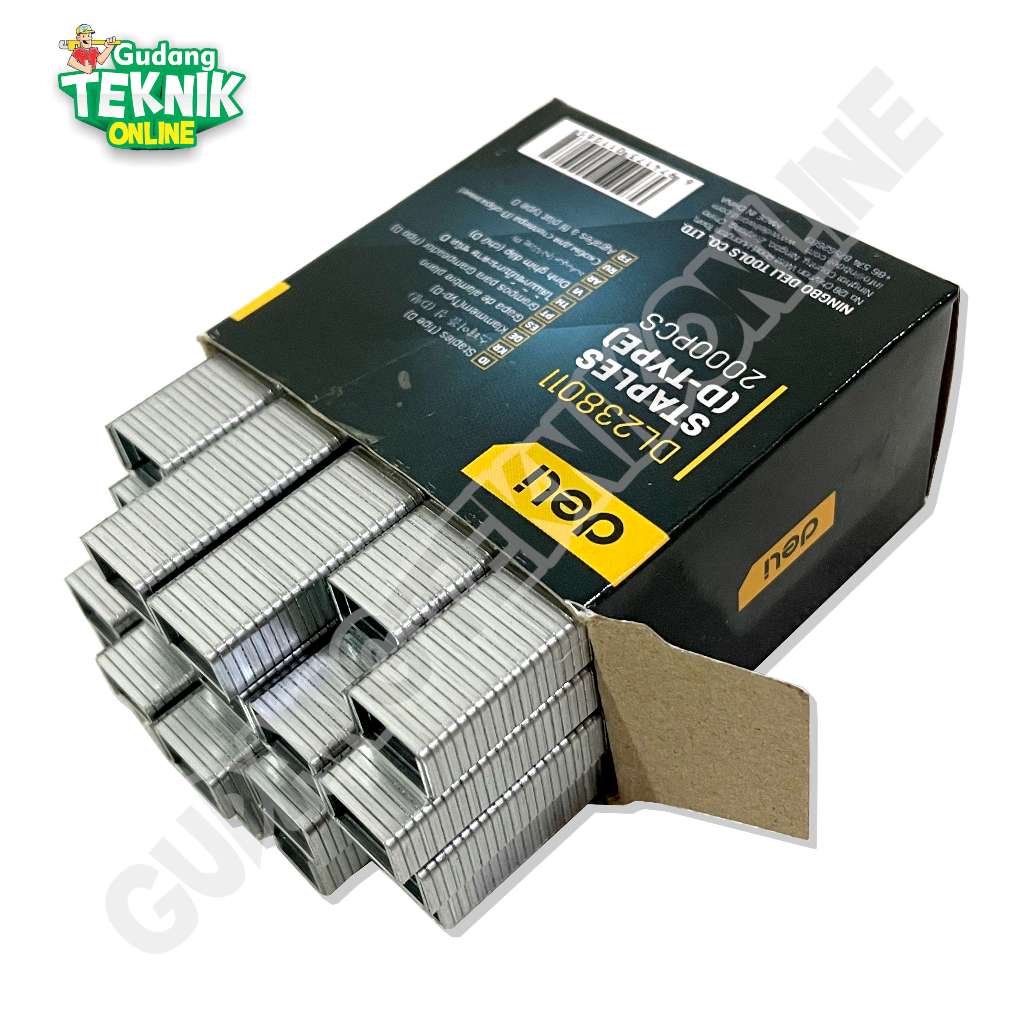 

ISI STAPLES Nailer 2000pcs DELI DL238011 Type D / Isi Ulang Refil Refill Stapler Paku Tembak U Type D Refil Staples Gun Nailer DL- 238011 DELI