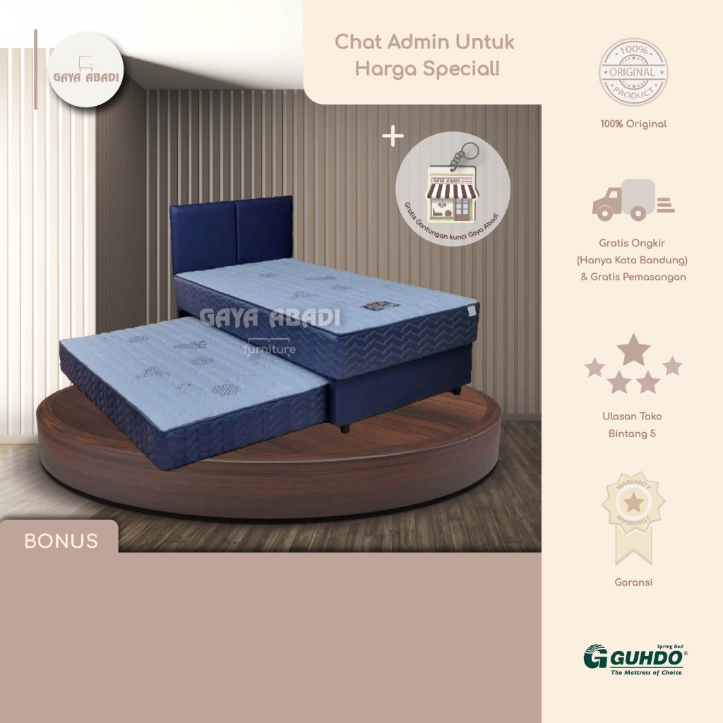 Springbed Guhdo 2 in 1 Happy Kids / Kasur Sorong 2in1 Happy Kids - Guhdo Springbed