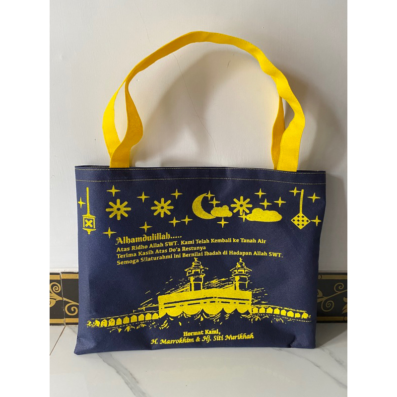 Tas sablon custom kematian pernikahan lamaran haji umroh