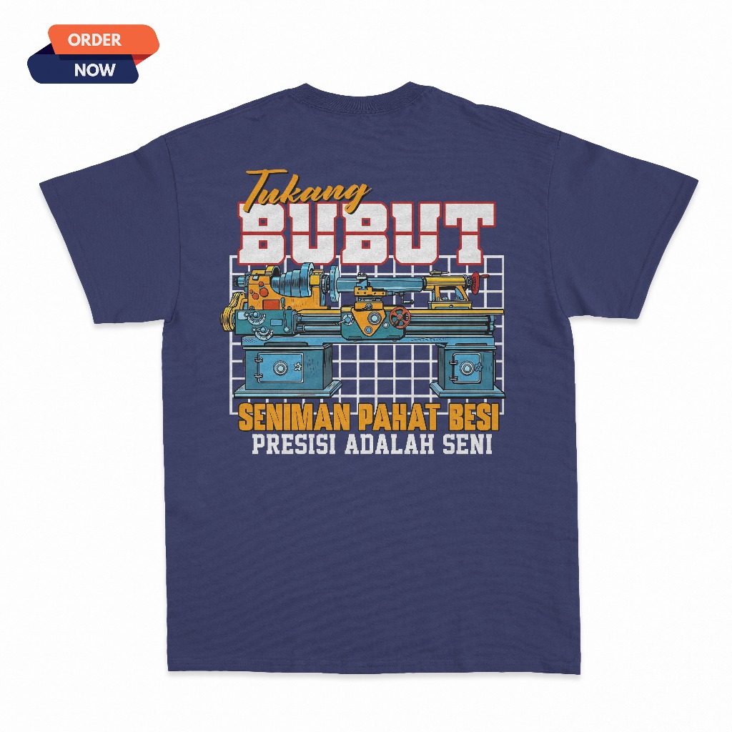 KAOS MESIN BUBUT MEKANIK BUBUT TEKNISI MEKANIK BAJU ATASAN PRIA WANITA T-SHIRT PREMIUM COTTON SENIMA