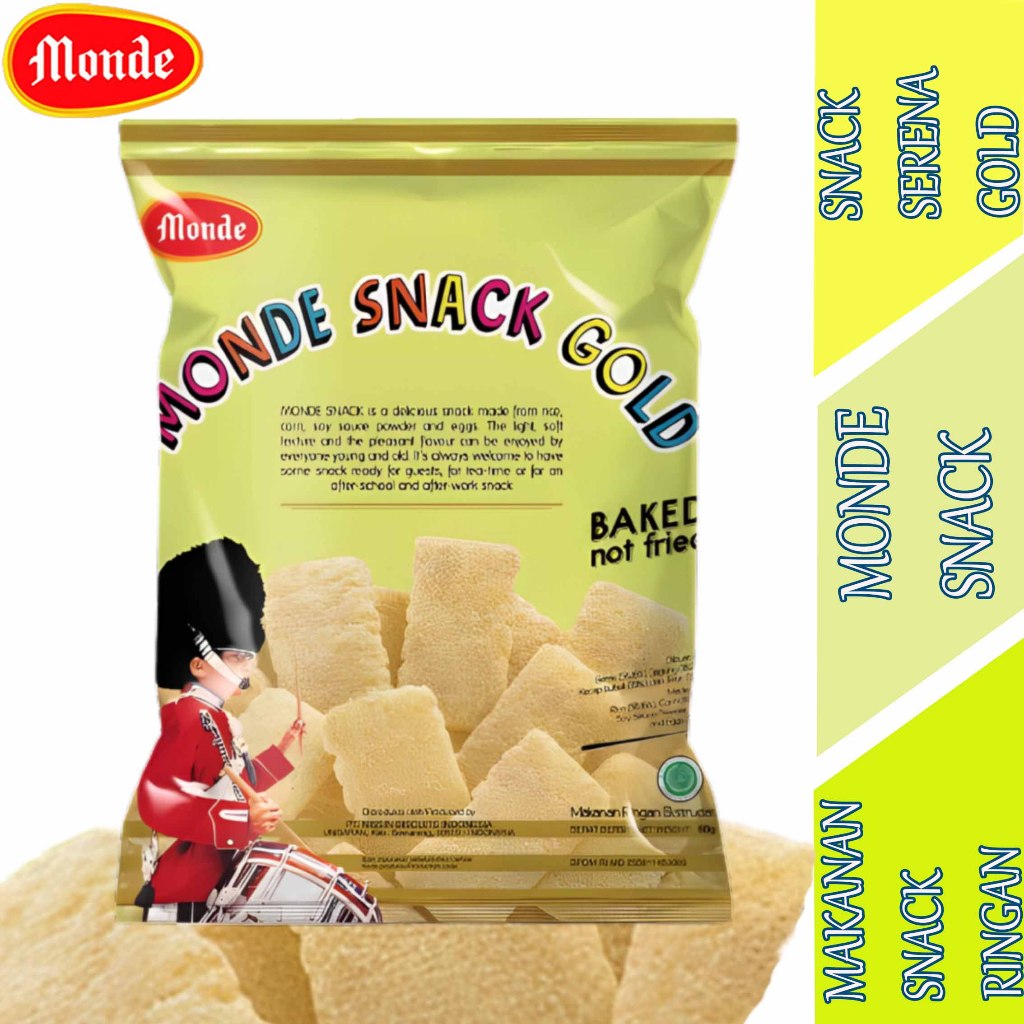 

Makanan Ringan Ekstrudat - Monde Snack - Snack Serena Gold - 60gr