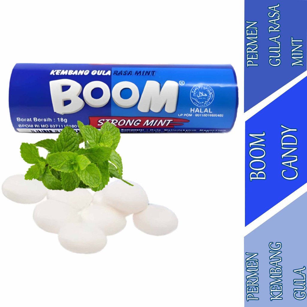 

Permen Gula Rasa Mint - Boom Candy - Permen Kembang Gula - 18gr