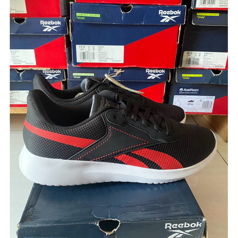 Sepatu Pria Hitam Reebok Fluxlite 100033345 Sneakers Running Original Store