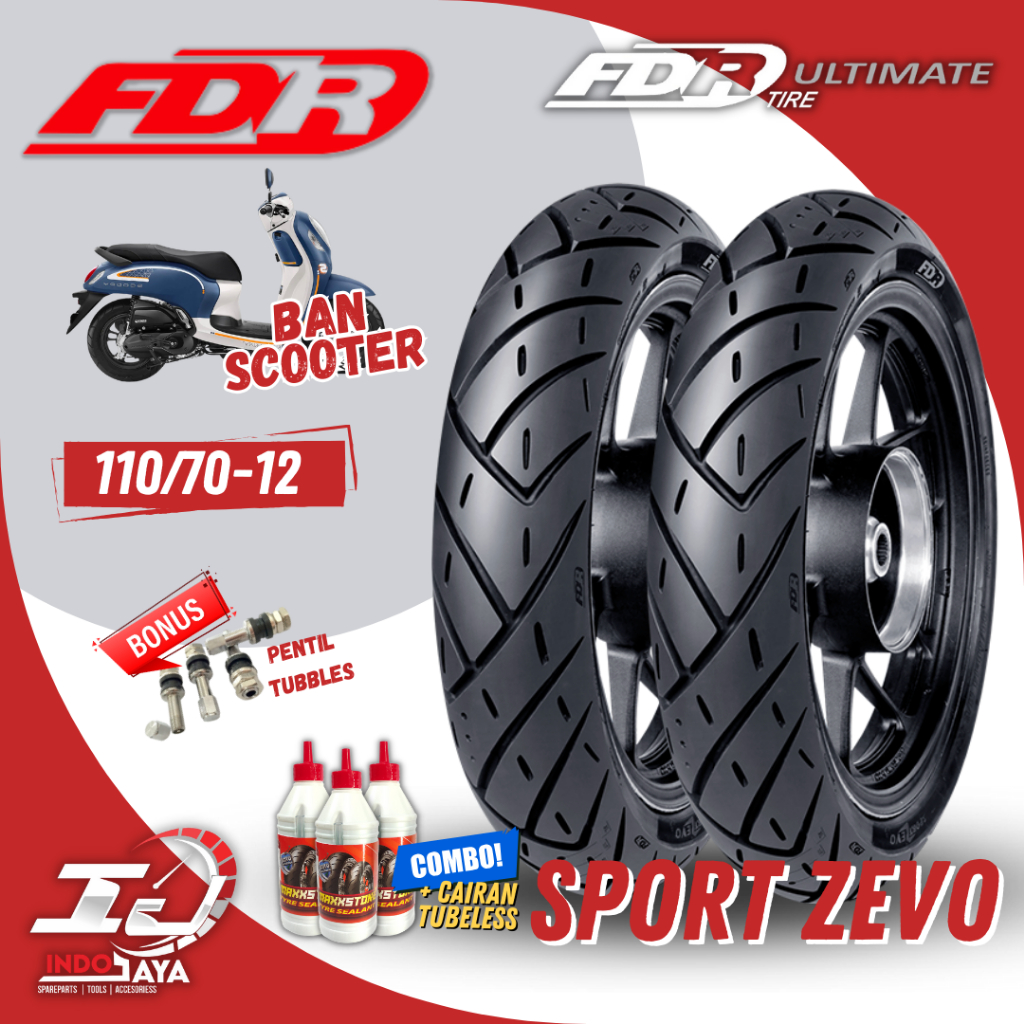 [BAYAR DI TEMPAT] BAN FDR TUBELESS SPORT ZEVO ULTIMATE RING 12 (110/70-12) BAN MOTOR SCOOPY / VESPA 