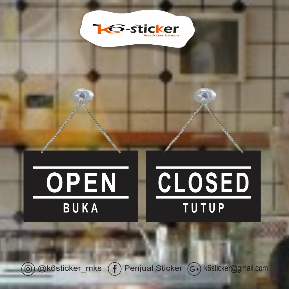 

KODE B52N Sign AcrylicOpen Closed Buka Tutup 2 muka