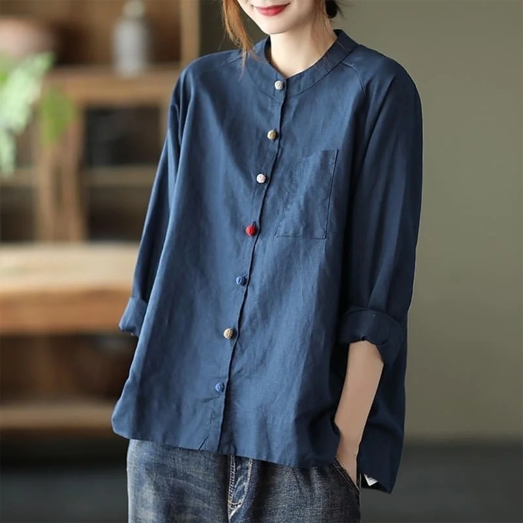 Kemeja Wanita Oversized QINARA BLOUSE/Kemeja Putih Wanita/Kemeja Formal Wanita/Kemeja Linen Oversize