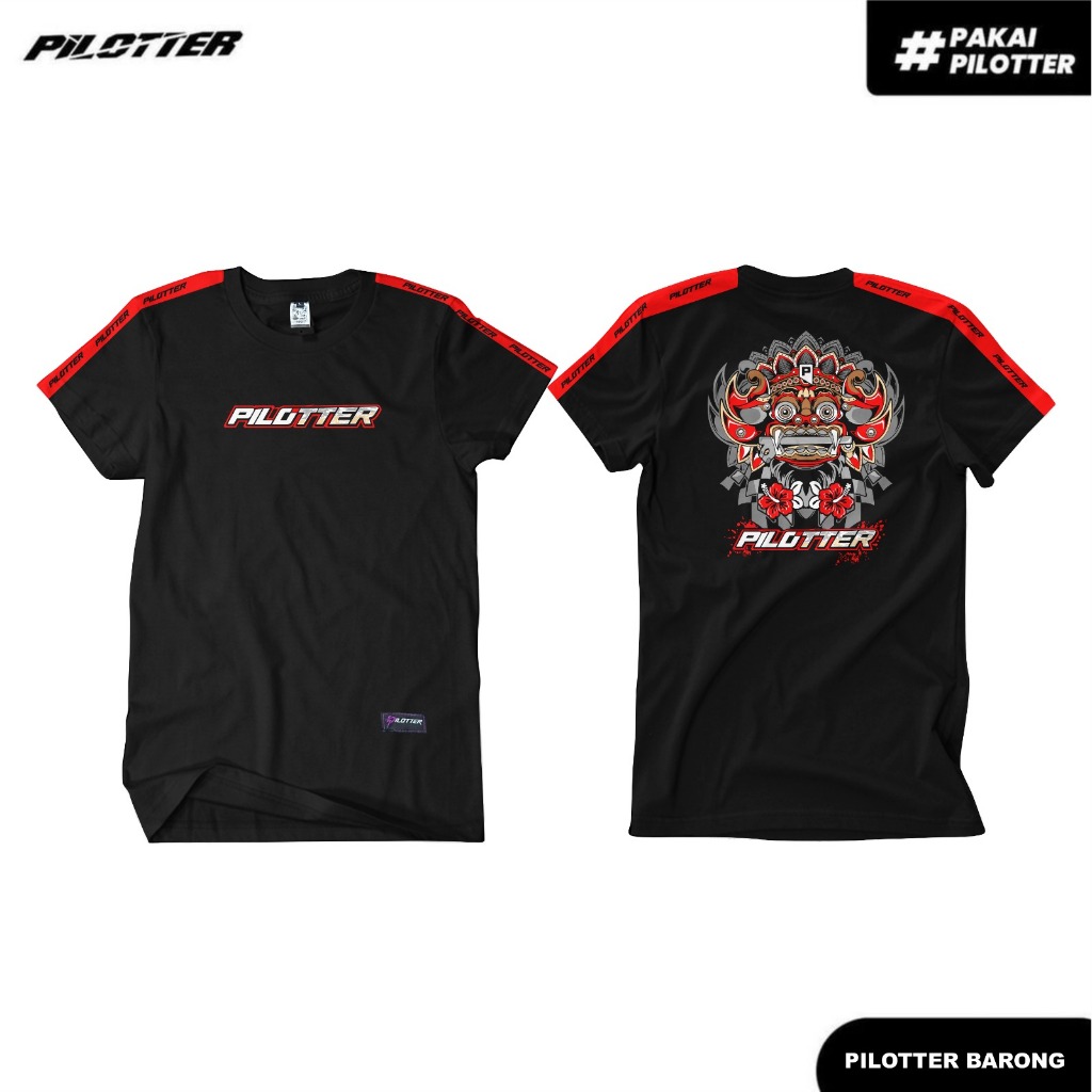 KAOS PILOTTER BARONG MERAH ORIGINAL FREE STIKER KAOS PILOTER ORIGINAL KAOS BISA PAKAI COWOK CEWEK