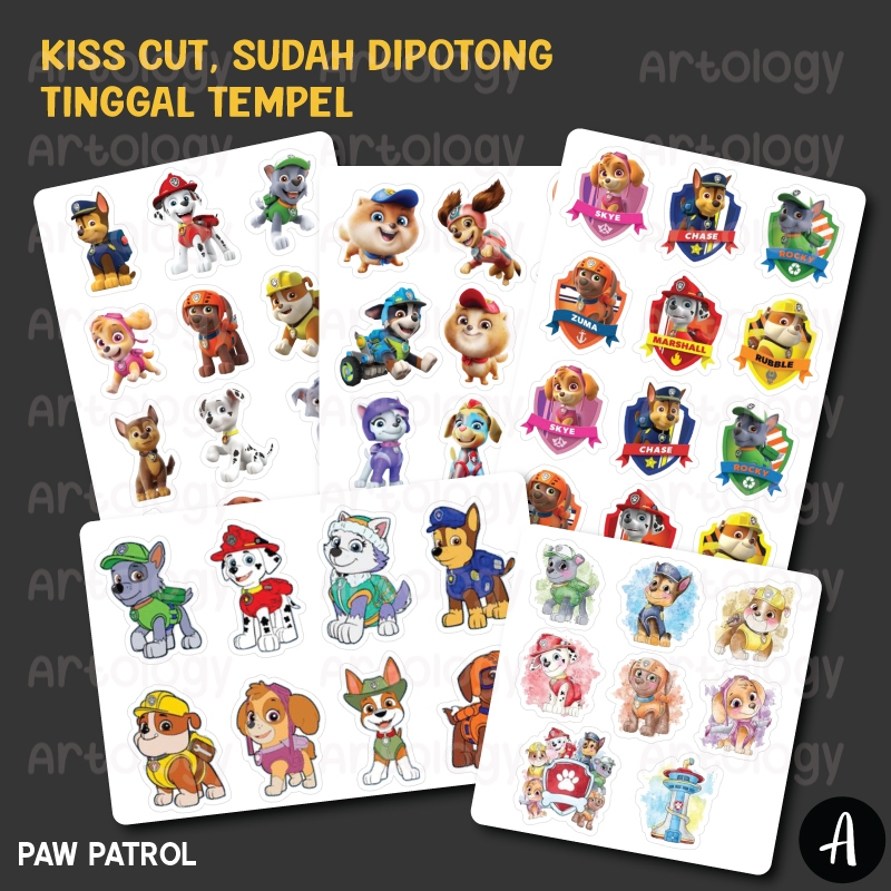 

Sticker Set Paw Patrol - Stiker Anak Lucu Imut Chibi Skye Zuma Marshall Chase Rubble Rocky