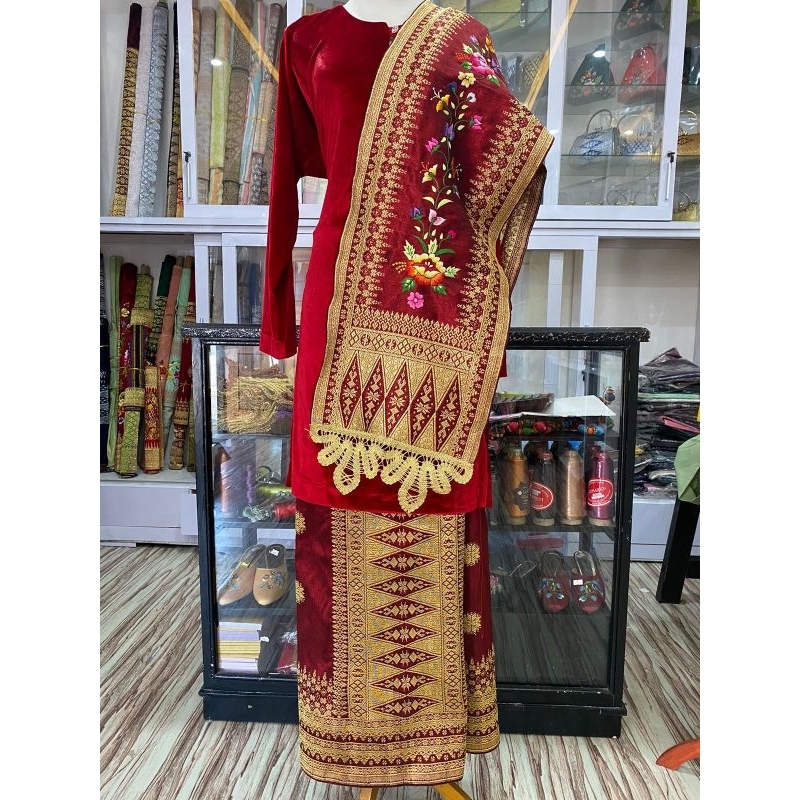 songket pandai sikek/songket minang/songket padang selendang lebar 30cm