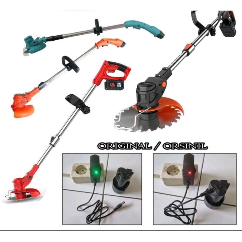casan charger mesin potong rumput cordless 12 volt / casan batre cordless potong rumput